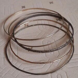 Vintage Bangle bracelets retro antique boho bohemian hippy hippie hip set of 5